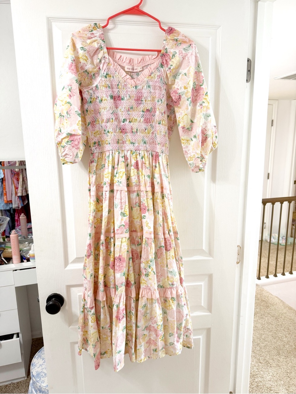 Mommy & Me Pink Floral Smocked Dress